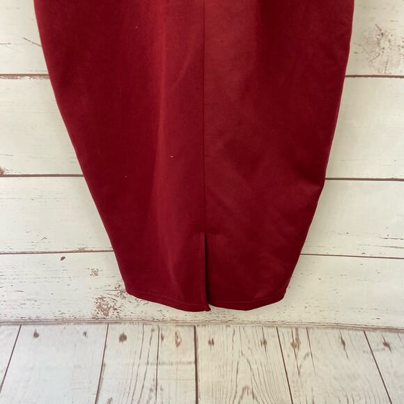Windsor M Maroon Strappy Sweetheart High Halter Racerback Bodycon Mini Dress - Picture 5 of 7